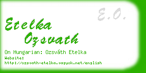 etelka ozsvath business card