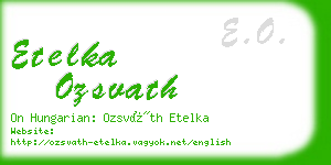 etelka ozsvath business card